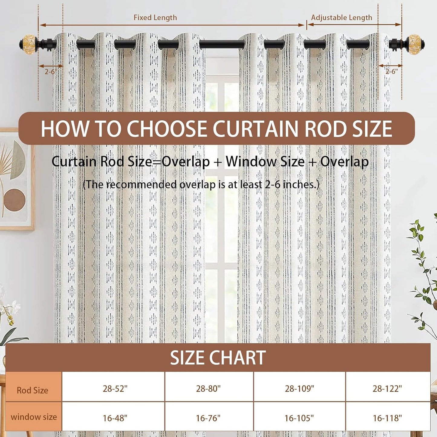 Black-Gold Curtain Rod Set