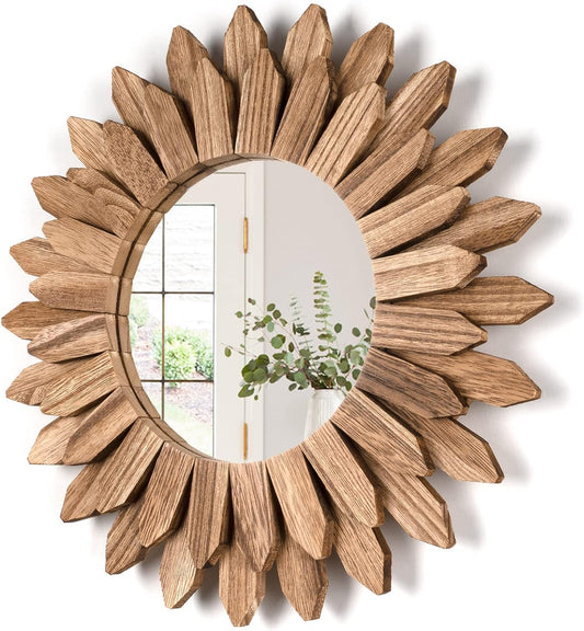 12" inch Rustic Wood Mirror
